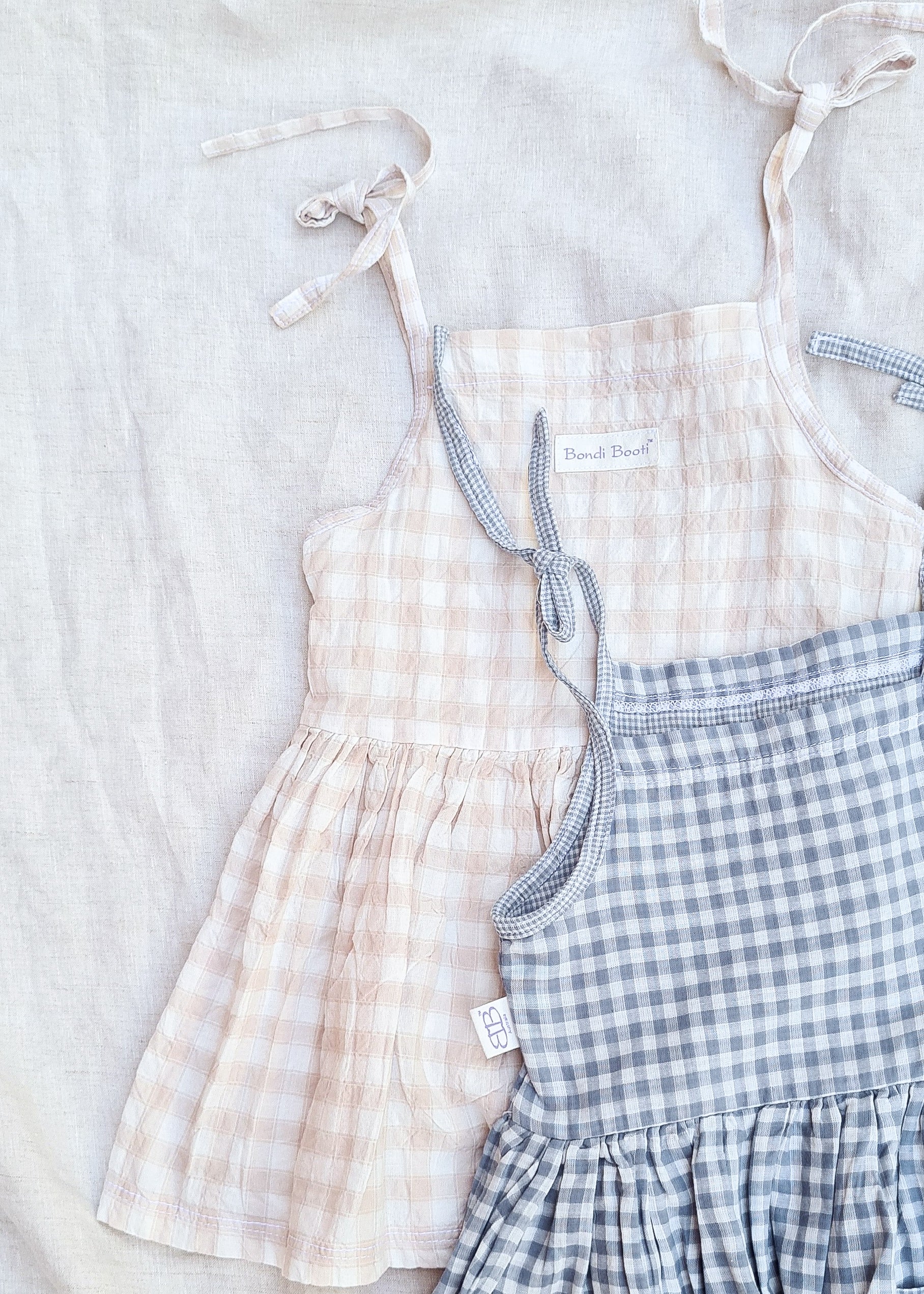 Baby toddler gingham dress blue