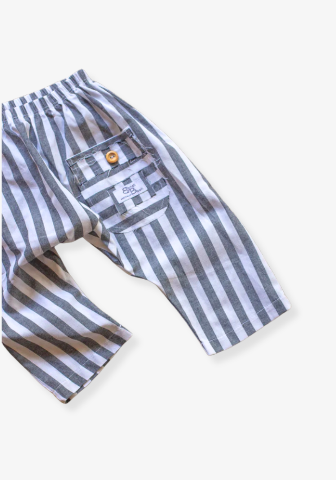 Classic straight leg toddler pants with thick stripe pattern, made from breathable cotton