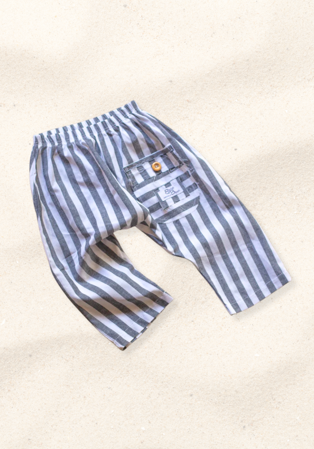 Classic straight leg toddler pants with thick stripe pattern, made from breathable cotton