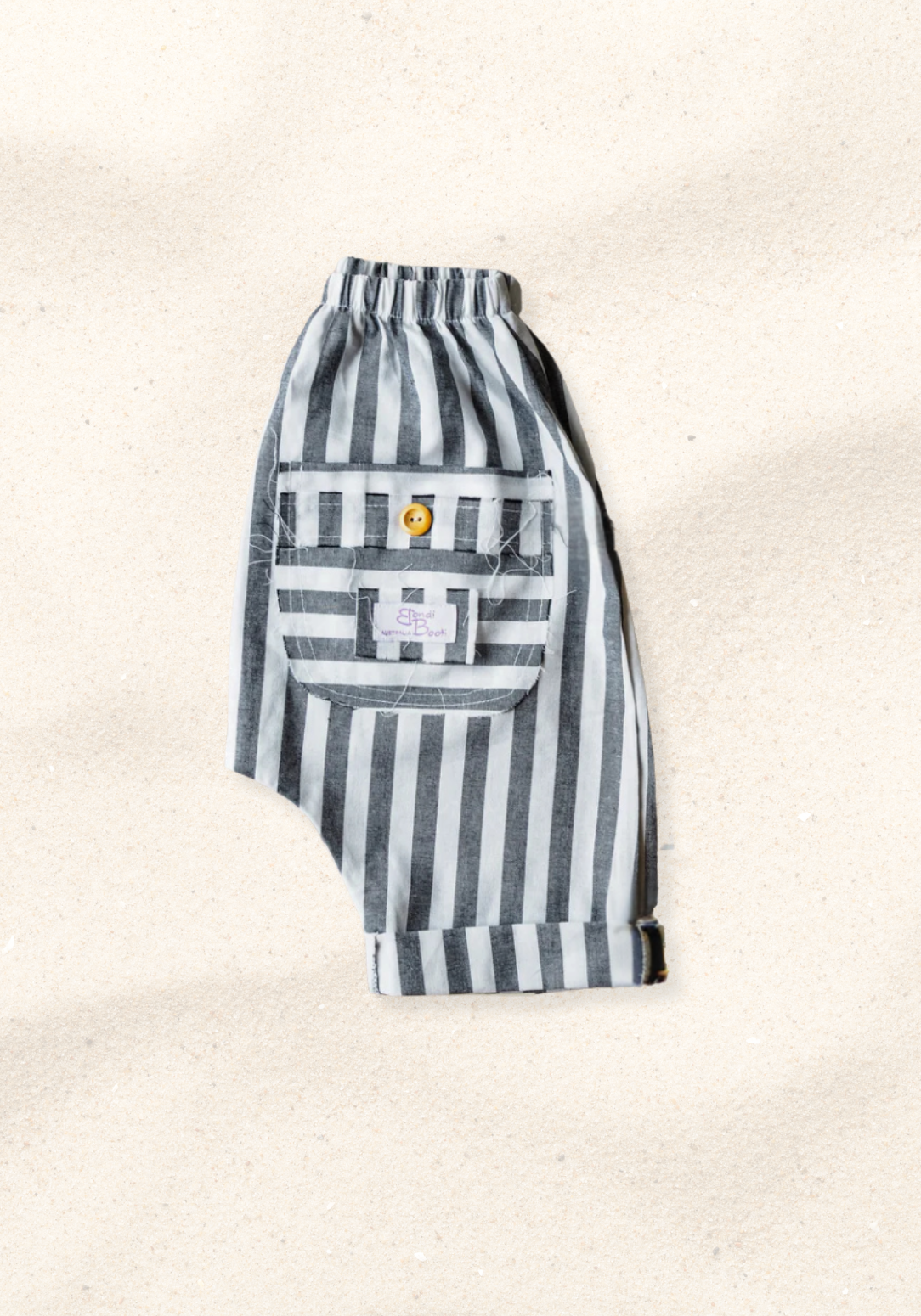 Classic straight leg toddler pants with thick stripe pattern, made from breathable cotton