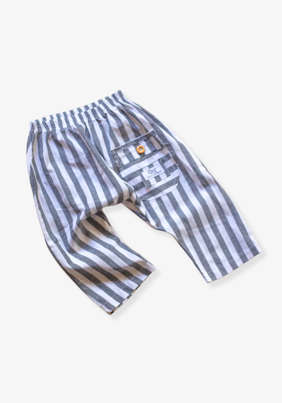 Classic straight leg toddler pants with thick stripe pattern, made from breathable cotton