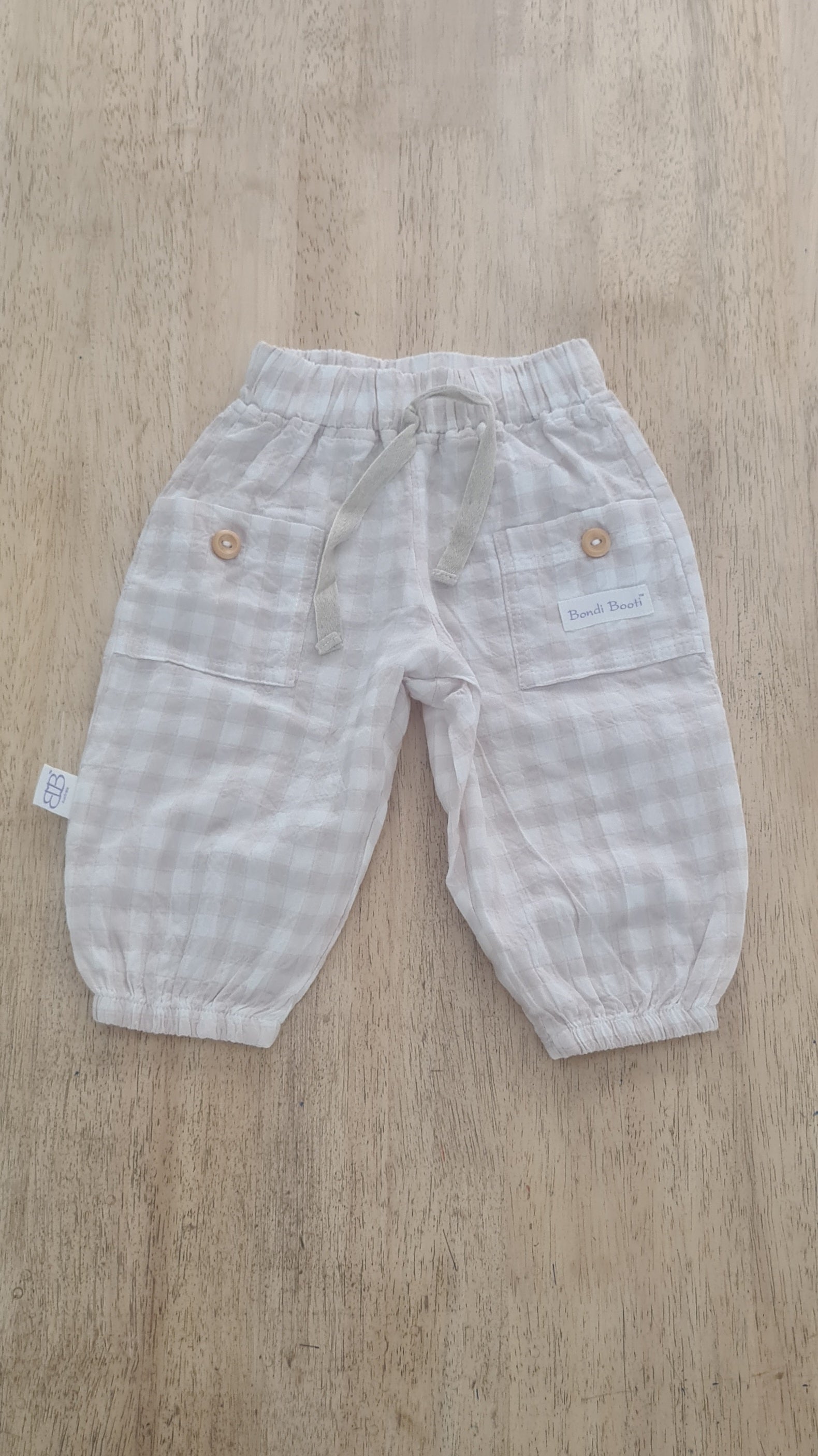 Gingham Pants - Natural