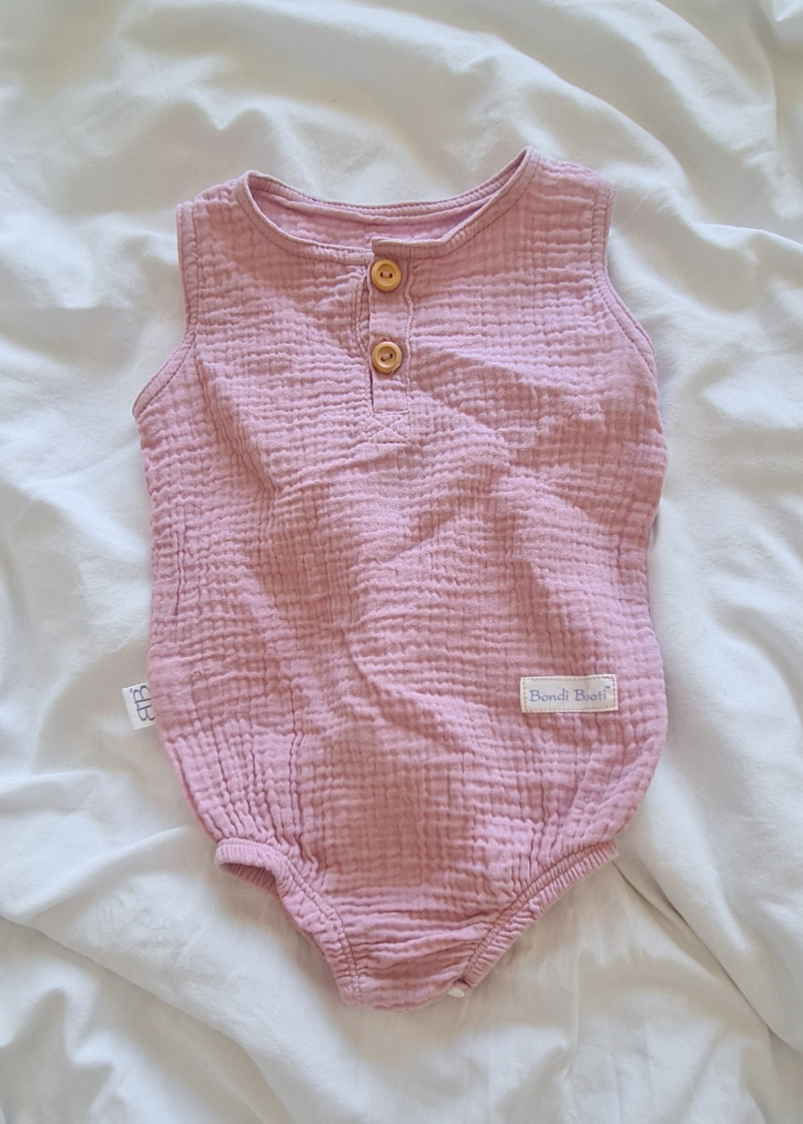 Organic Cotton Baby Romper - Dusty Pink