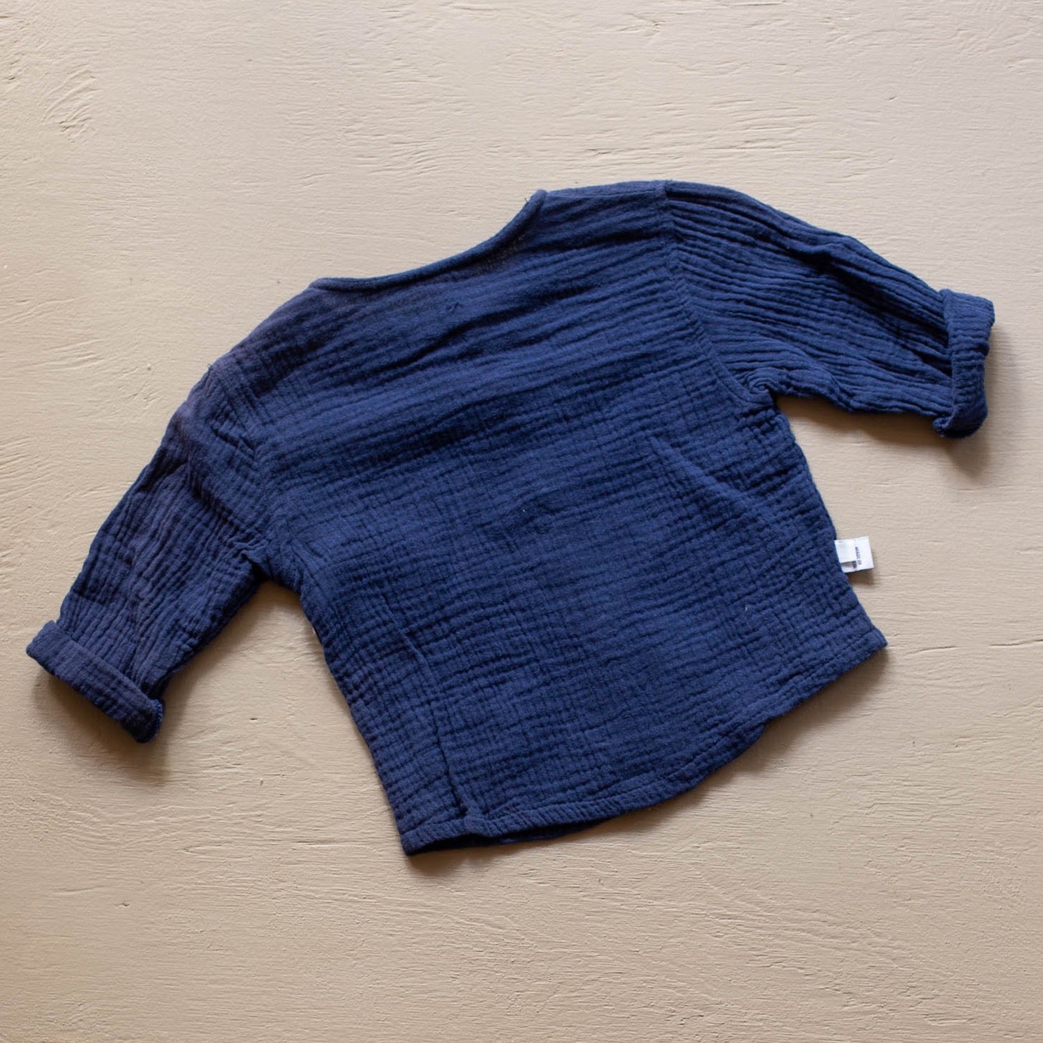 Toddler Kids baby navy Island Cotton Linen Shirt