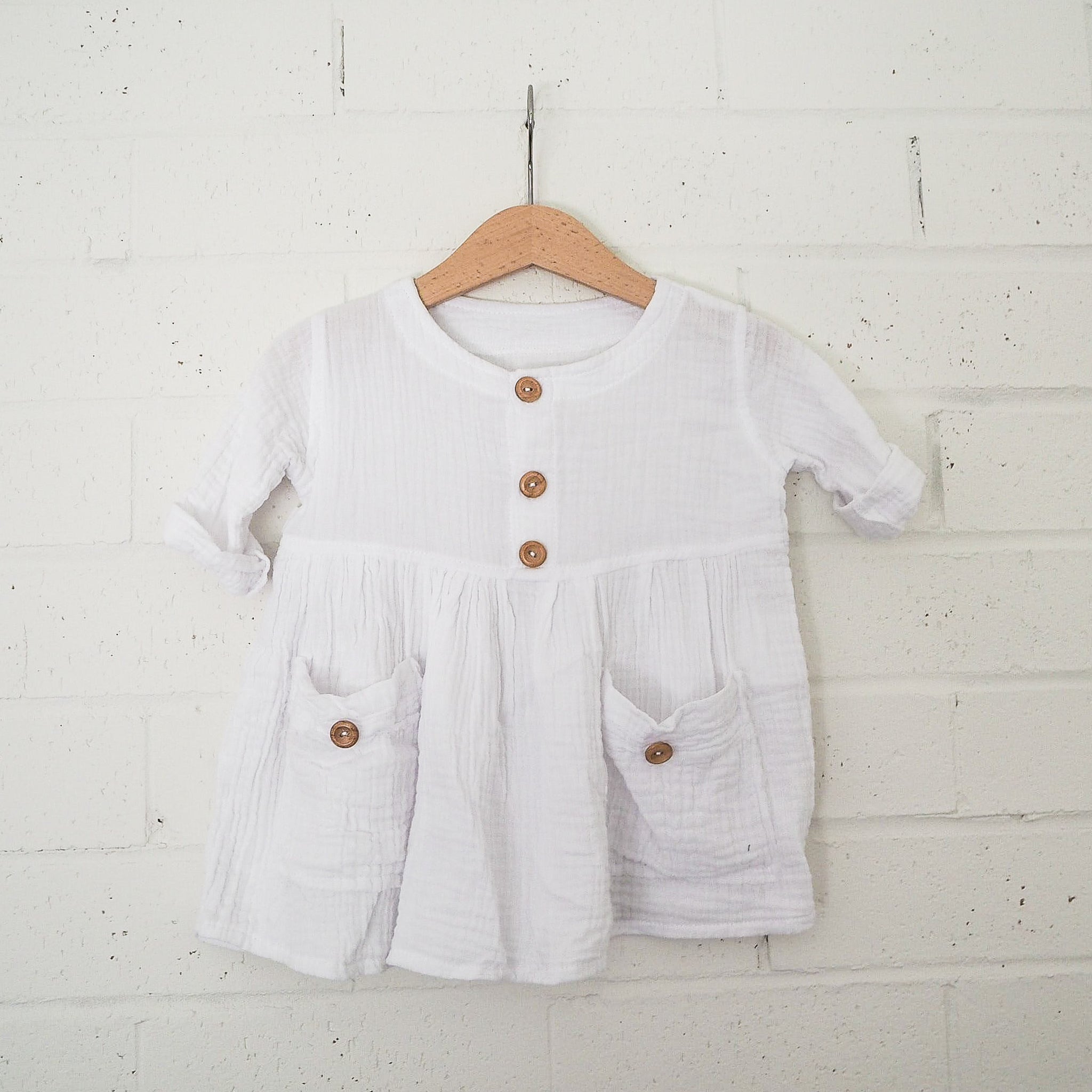 Toddler Kids Sun Dress Linen white