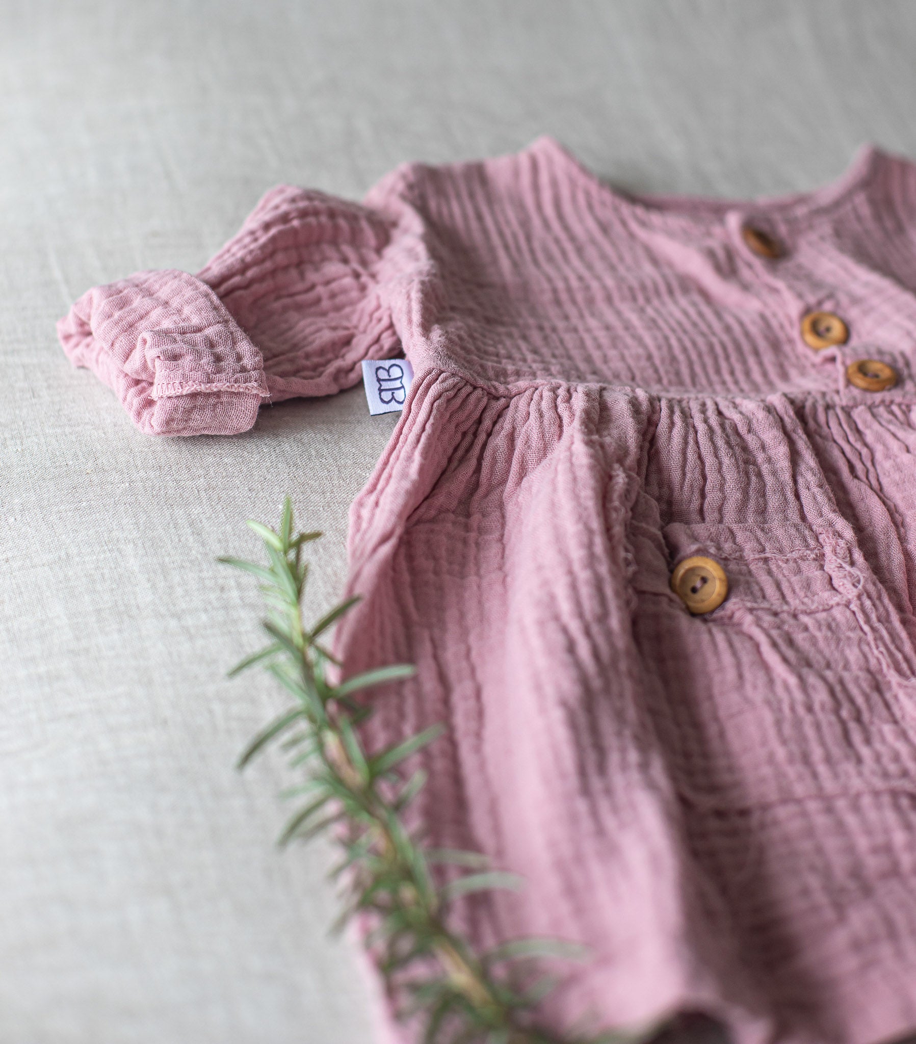 Toddler Kids Sun Dress Linen Pink