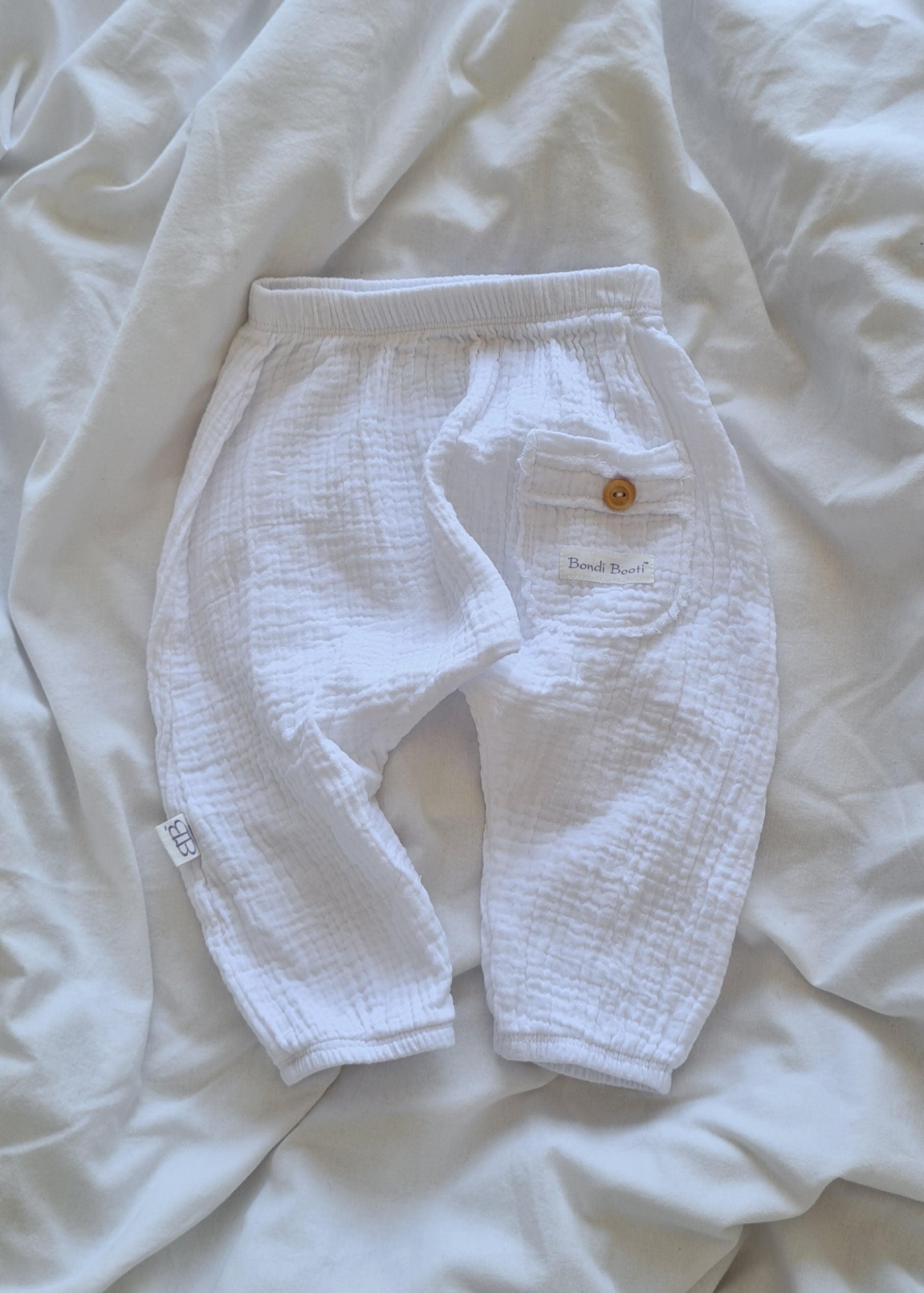 White Baby Pants Organic Cotton