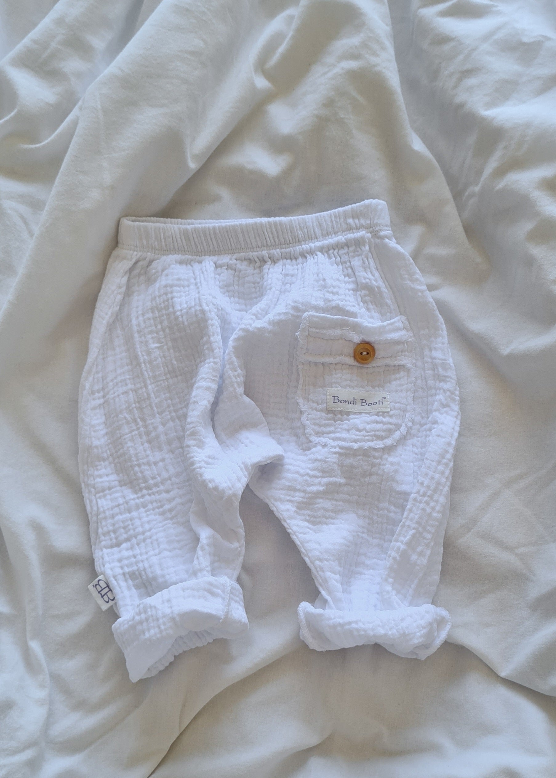 White Baby Pants Organic Cotton