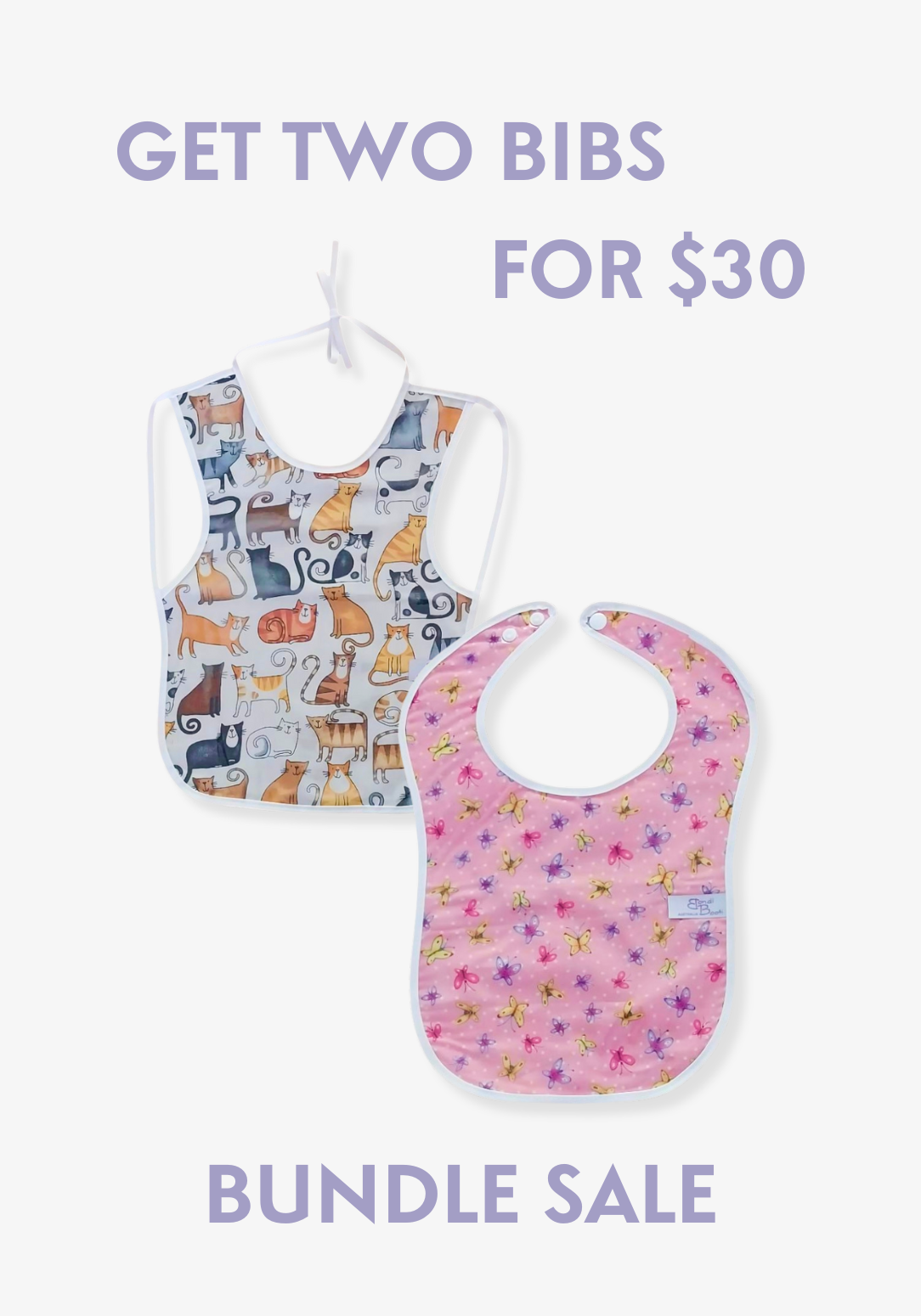 Laminated Baby Bib - Butterfly Garden