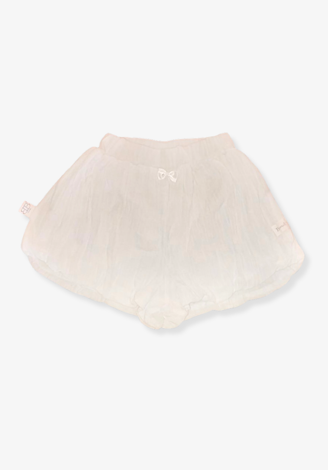 Girls Linen Bubble Shorts - White