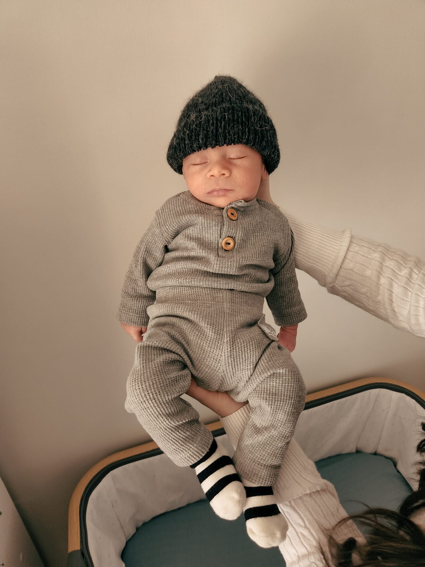 Baby newborn grey waffle cotton clothing
