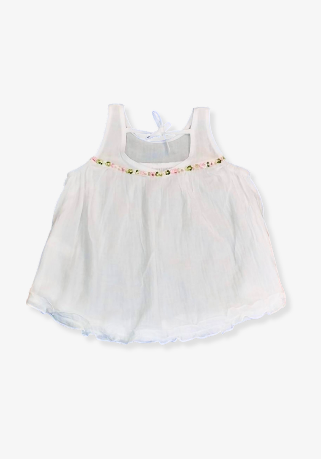 Mia Linen Smock Dress - White