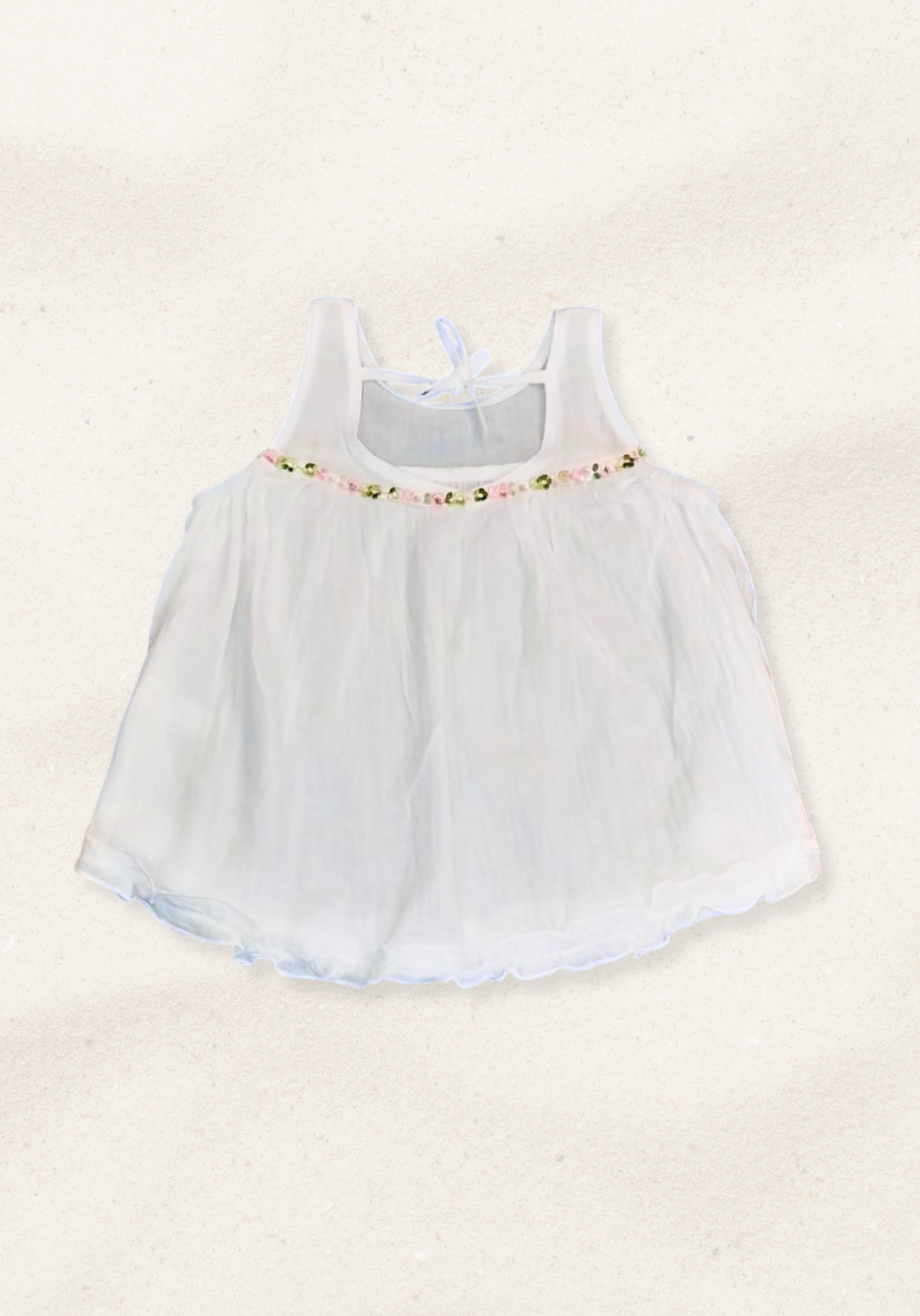 Mia Linen Smock Dress - White