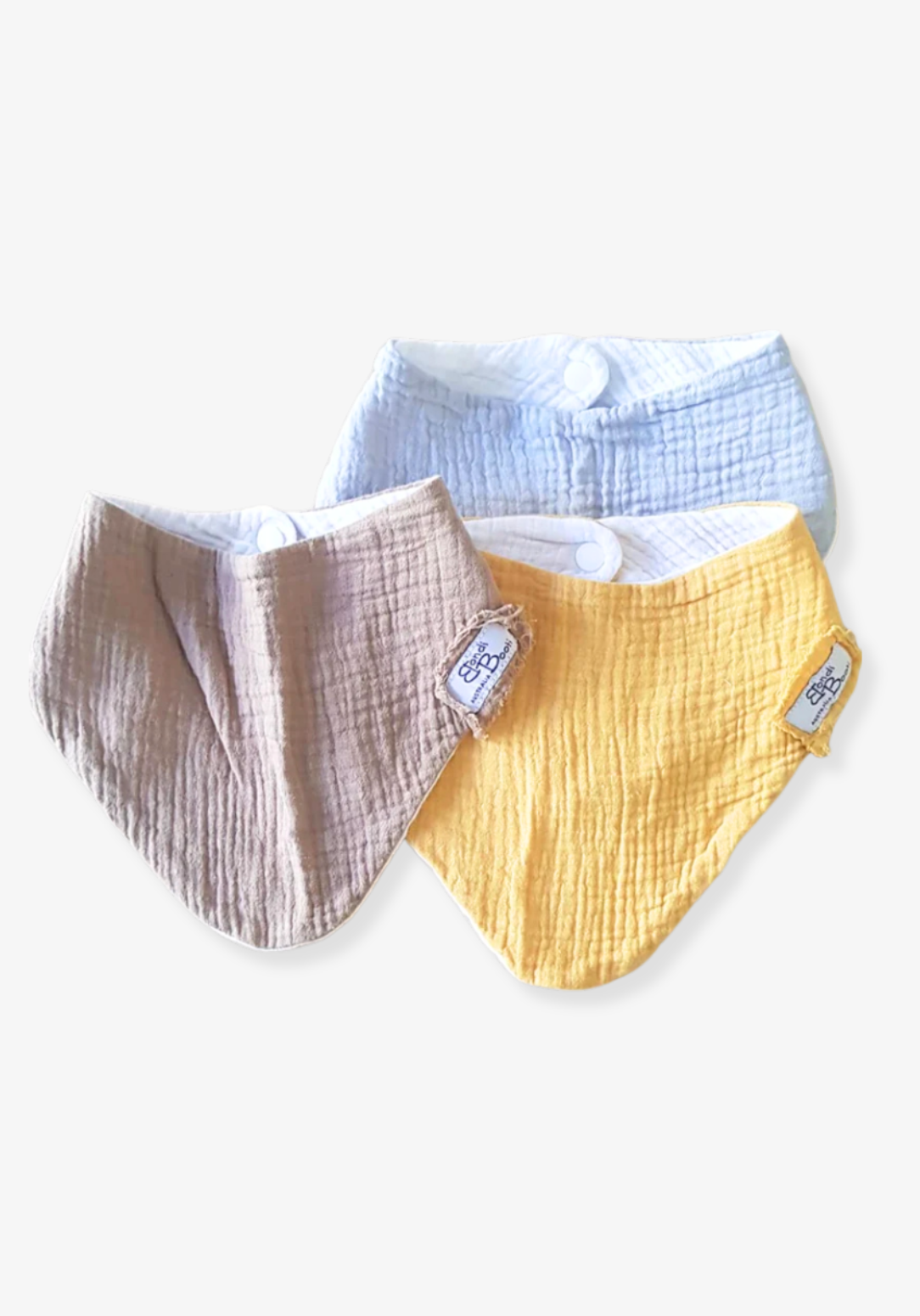 Organic cotton dribble bib gift pack for babies featuring soft, neutral shades