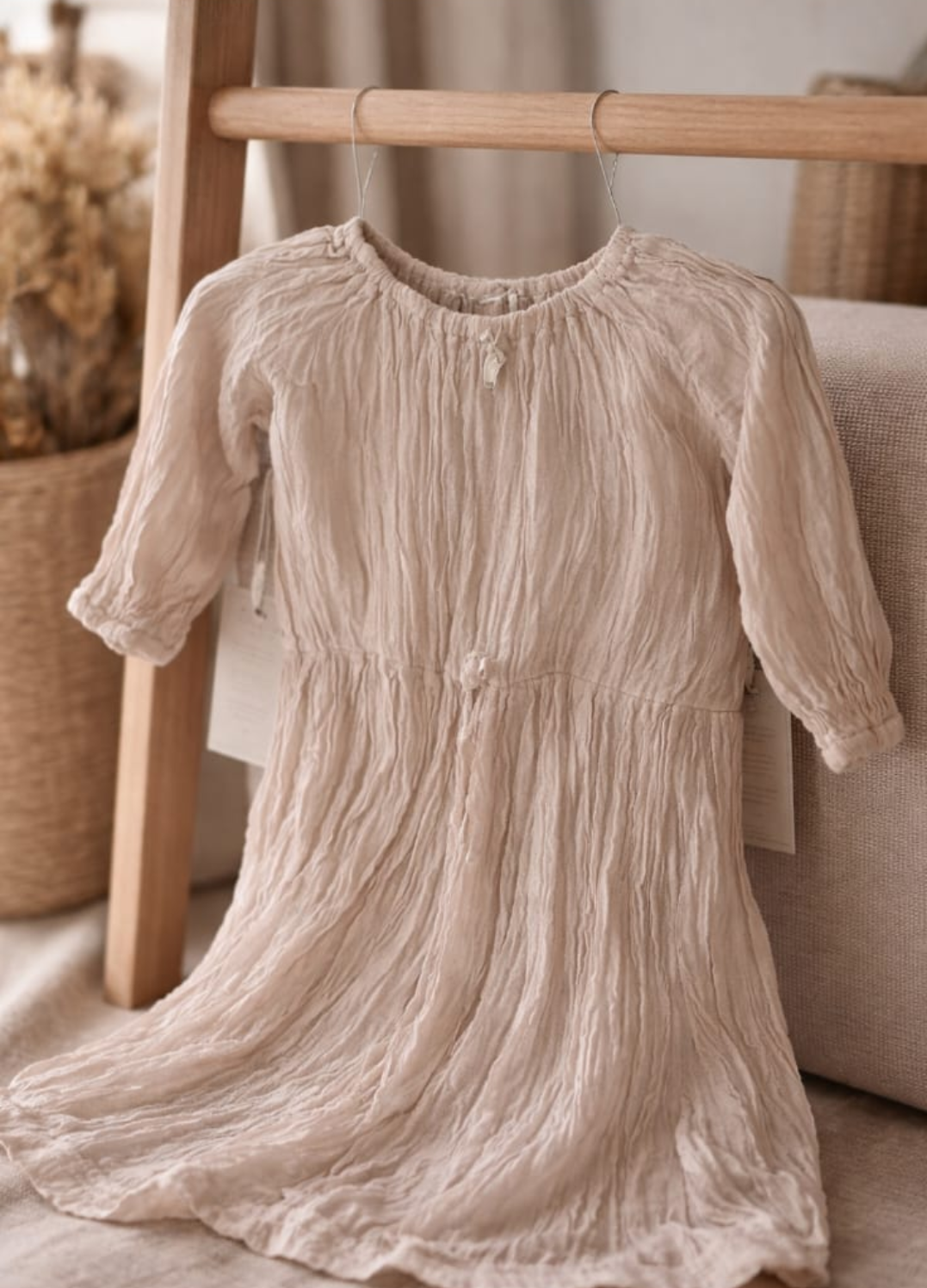Bondi Boho Cotton Dress - Beige