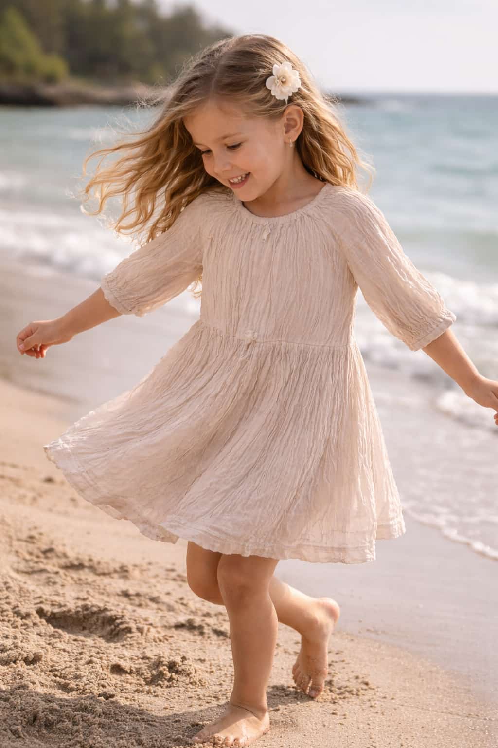 Bondi Boho Cotton Dress - Beige