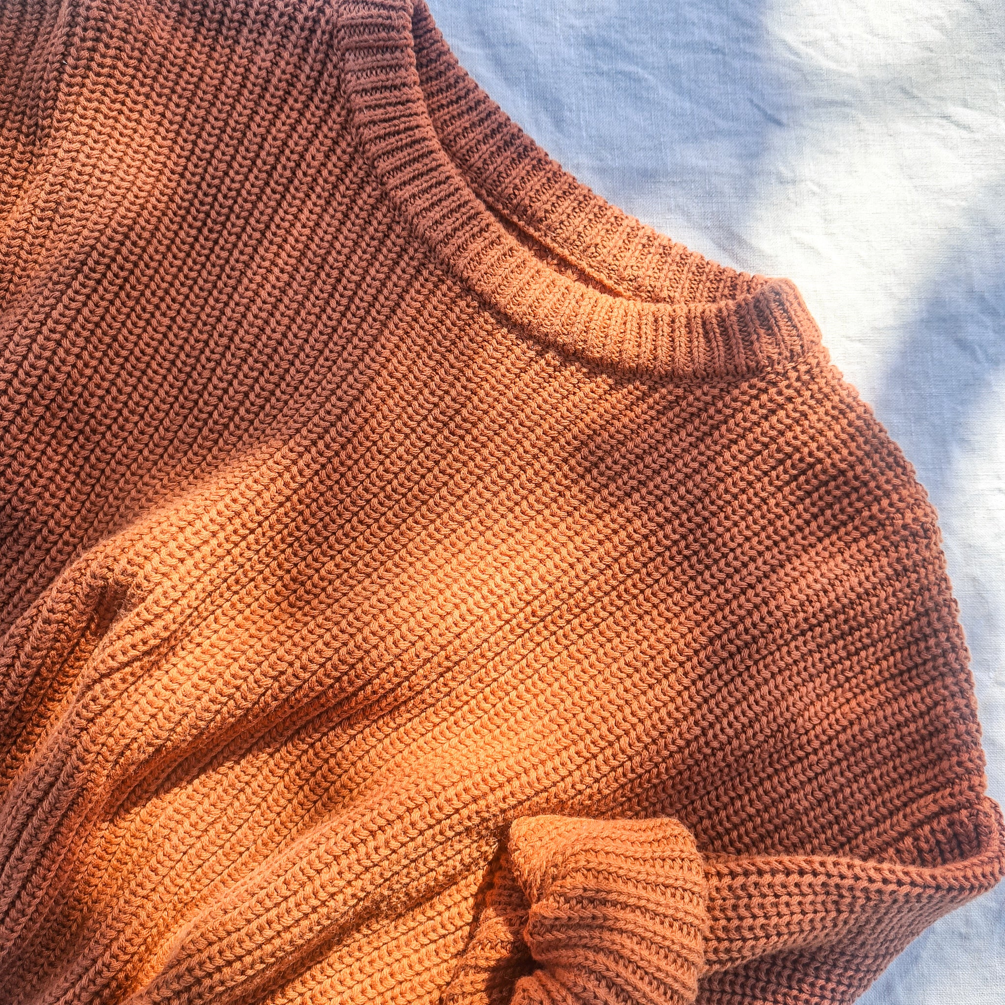 Rust orange chunky knit for toddler