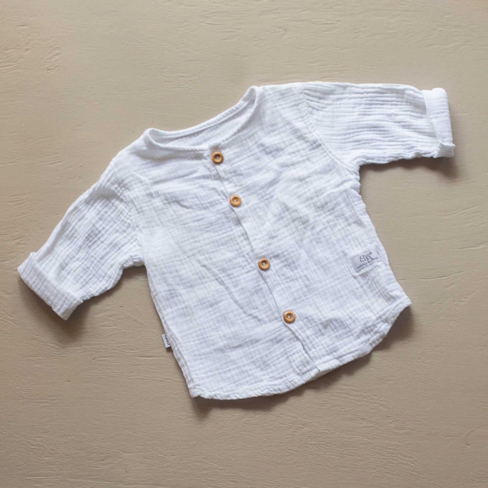 Toddler Kids baby white Island Cotton Linen Shirt