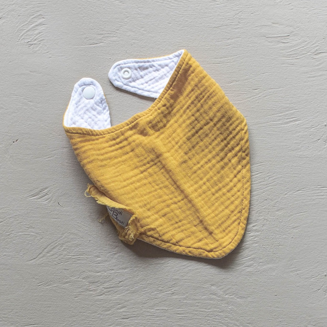 yellow mustard organic cotton dribble bib