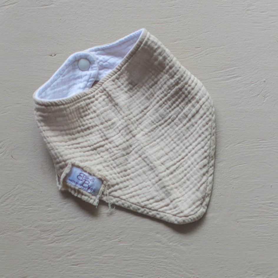 beige bib Neutral Baby absorbent bandana dribble bib organic cotton Australian made