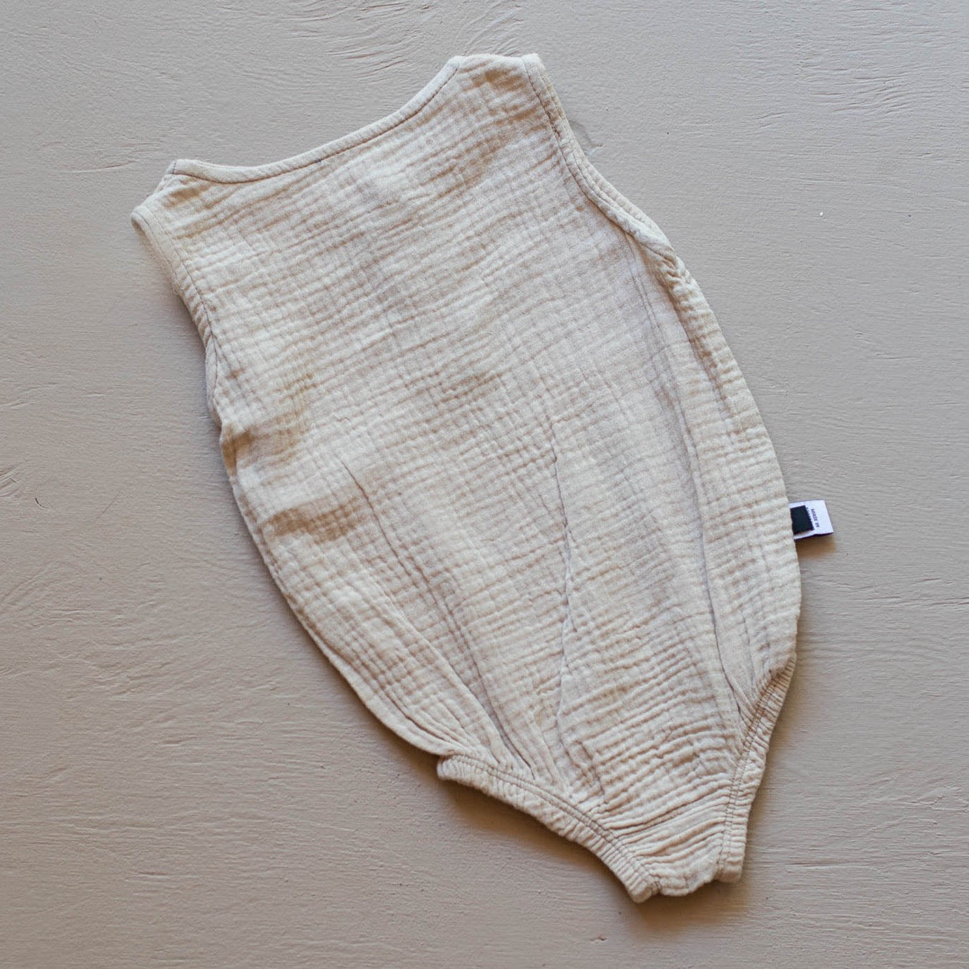 Neutral Baby romper beige onesie jumpsuit organic cotton Australian made