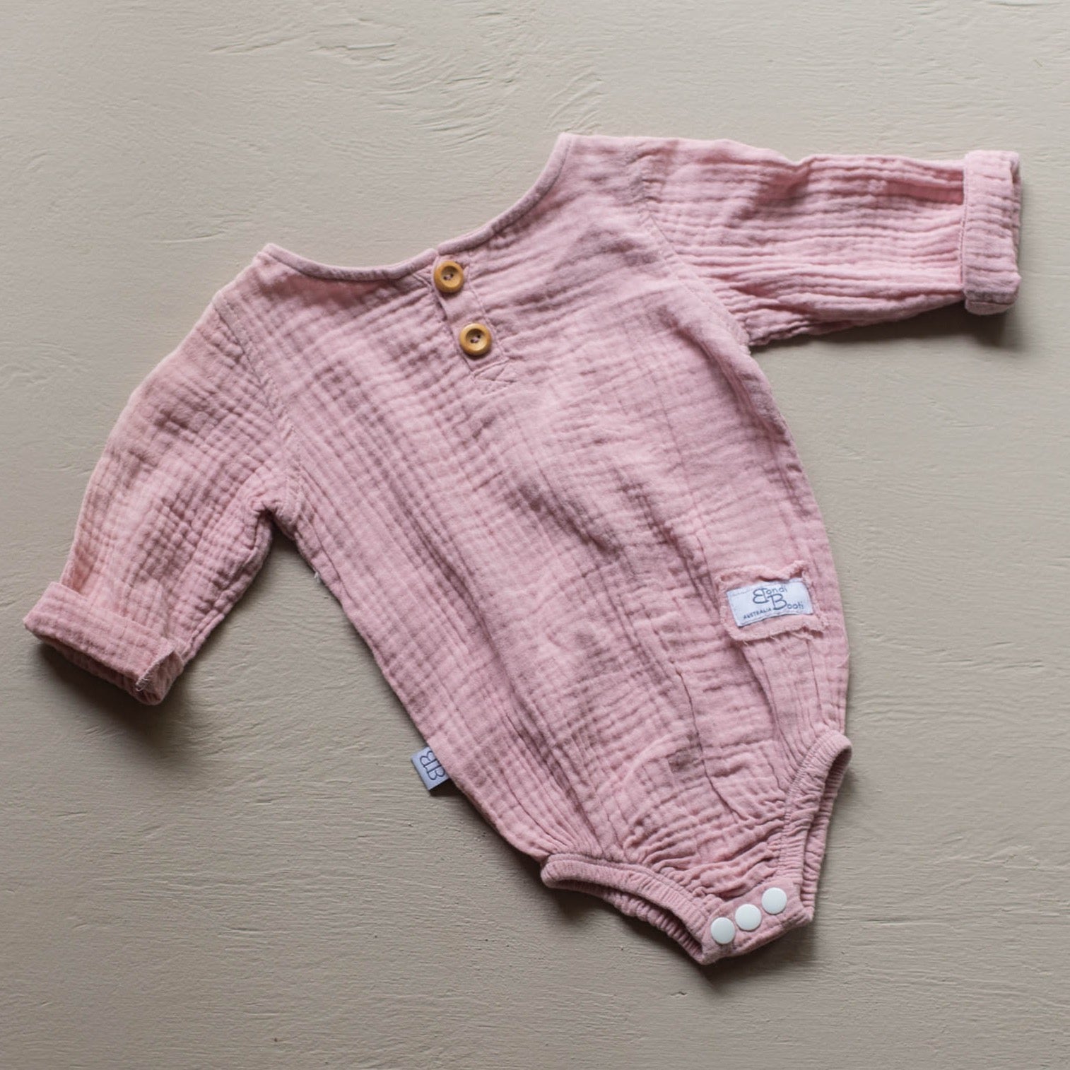 Neutral Baby bodysuit earthy pink romper jumpsuit organic cotton Australian made
