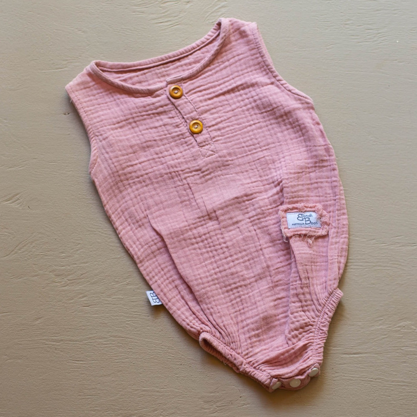 Baby girl pink romper onesie jumpsuit organic cotton Australian Made