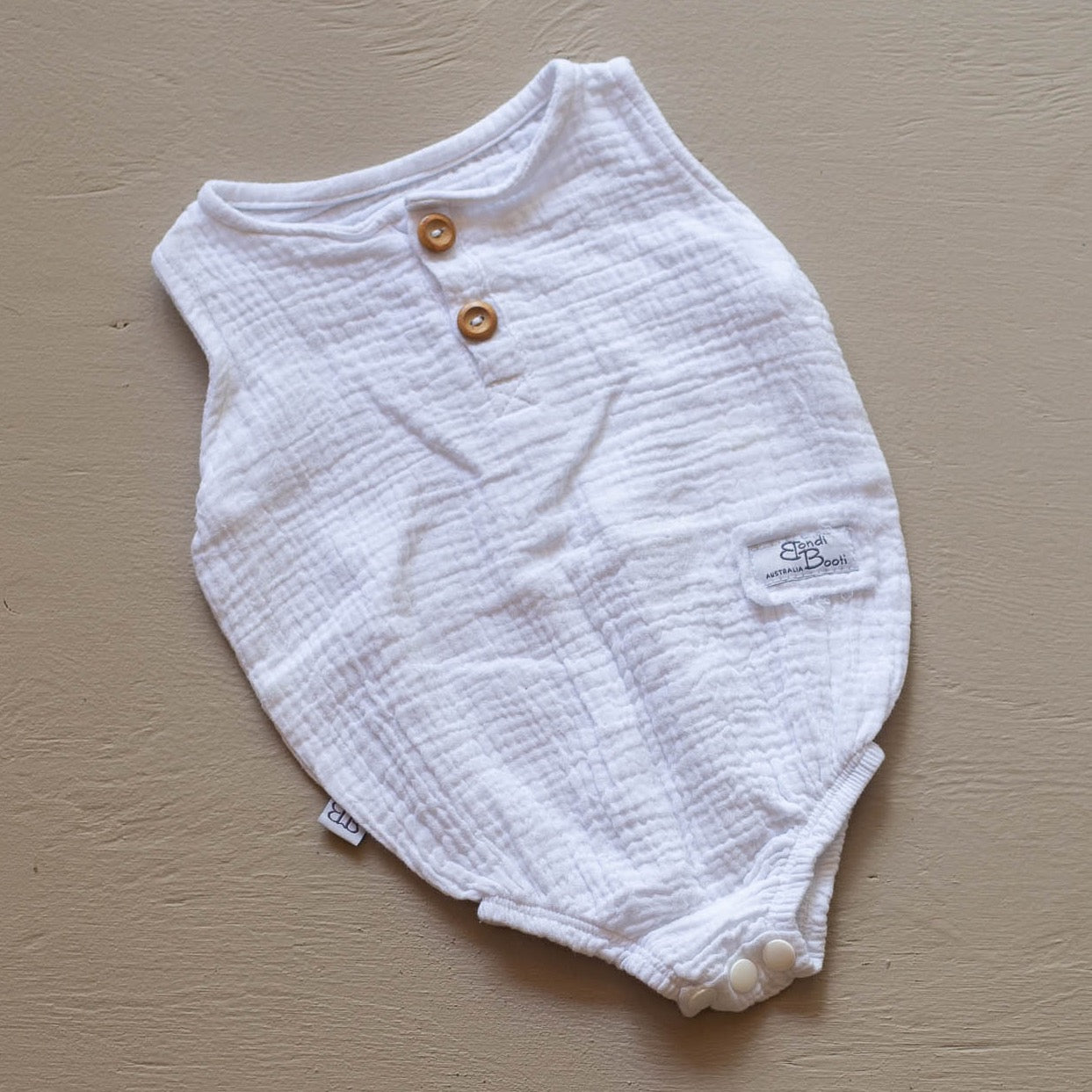 white baby romper jumpsuit onesie organic cotton Australian made