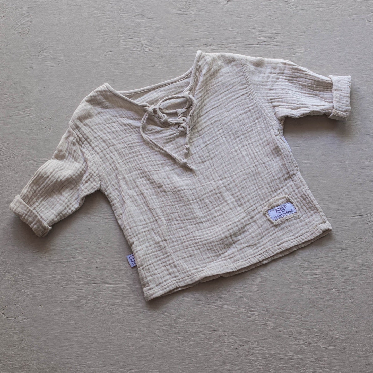 Toddler Kids baby beige Cotton Linen Shirt