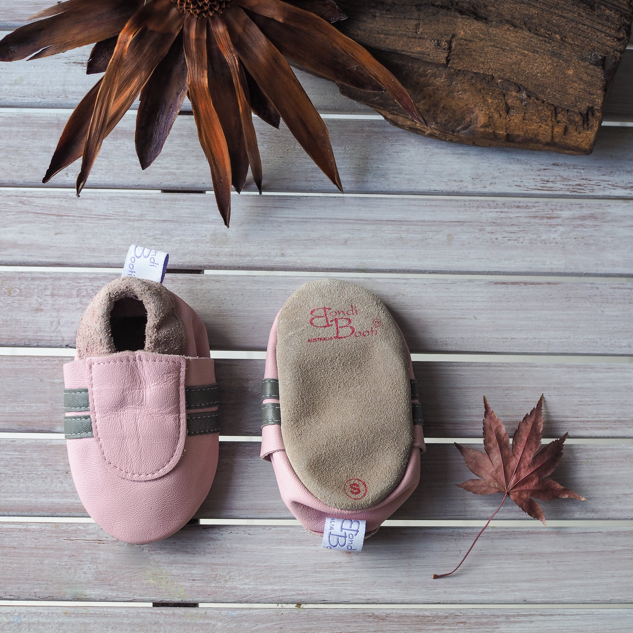 Leather Soft Sole Booti's - Pink/Frost