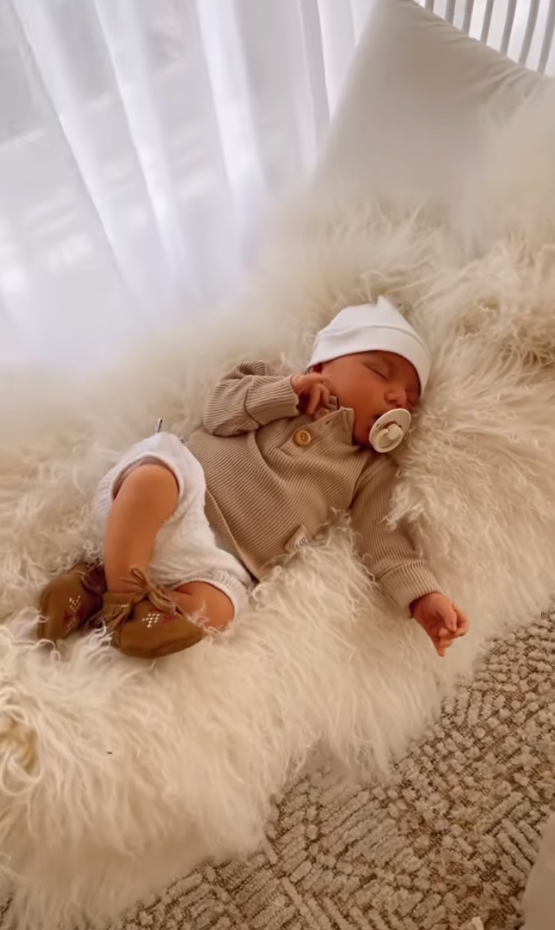 Baby newborn beige waffle cotton clothing