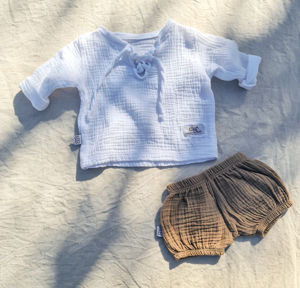 Organic Cotton Baby Shorts (Bloomers) - Mocha